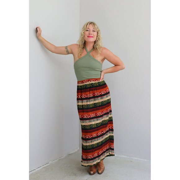 2000's, New Old Stock NWT Kloz Rayon Maxi Skirt ~ Women's Extra Large to 2XL - Picture 3 of 10